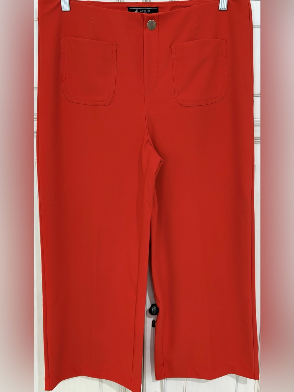 NWOT SZ L Jules & Leopold Atelier red pull on wide leg Pants